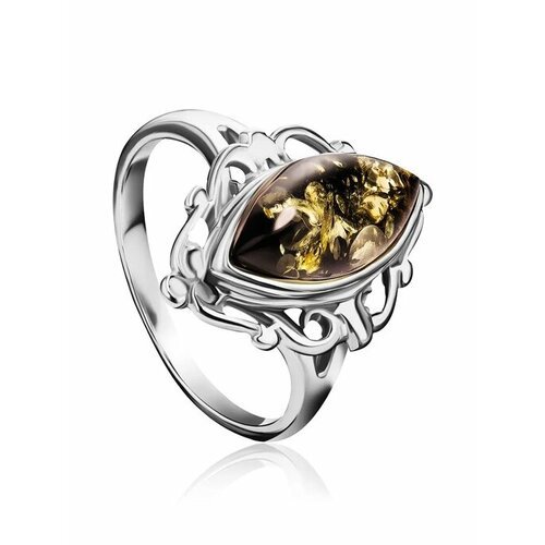 Купить Кольцо, янтарь, безразмерное, зеленый, серебряный
Изящное кольцо «Годива» из и н...