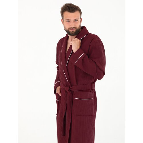 Купить Халат Everliness, размер 60, бордовый
Вафельный халат с запахом, выполненный из...