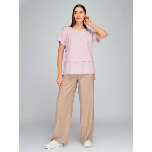 Купить Блуза Viserdi, размер 52, розовый
Шелковистая блузка с коротким рукавом станет у...