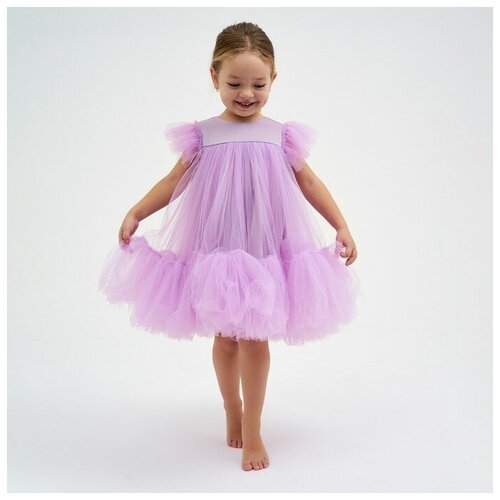 Купить Платье Kaftan, размер 122, фиолетовый
Нарядное нежное однотонное платье для дево...