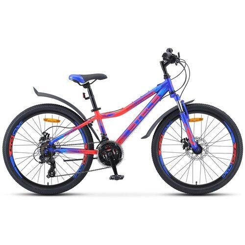 Купить Детский велосипед STELS Navigator 410 MD 24 21-sp V010 (2019) синий/неоновый/кра...
