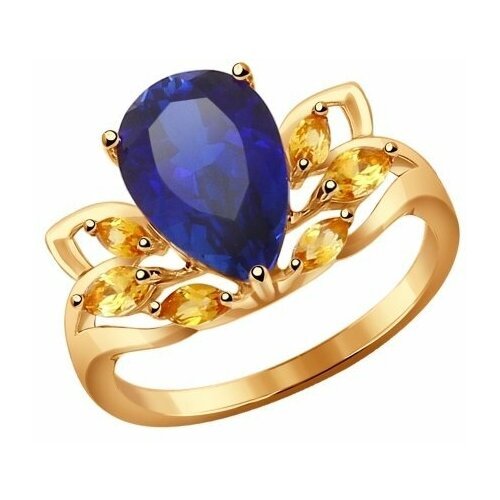 Купить Кольцо Diamant online, золото, 585 проба, цитрин, корунд, размер 17.5
<p>В нашем...