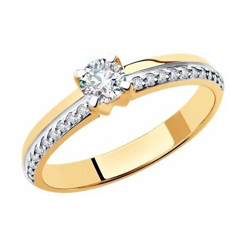 Купить Кольцо помолвочное Diamant online, золото, 585 проба, фианит, размер 19
<p>В наш...