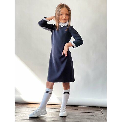 Купить Школьное платье Бушон, размер 128-134, синий
Платье для девочки школьное бушон S...