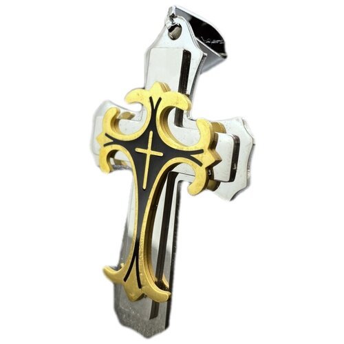 Купить Подвеска, серебряный, золотистый
Эффектный крупный крест в серебристом; золотист...
