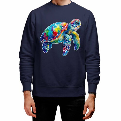 Купить Свитшот ROLY, размер L, синий
Название принта: Красочная морская черепаха в аква...
