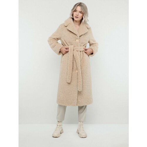 Купить Пальто ALEF, размер 42, бежевый
Удлиненное пальто из искусственного меха с поясо...