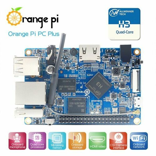 Купить Одноплатный компьютер Orange Pi PC Plus (1GB RAM, 8GB eMMC)
Orange Pi PC Plus —...