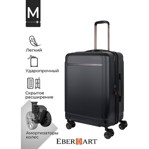 Купить Чемодан Eberhart, 87 л, размер M, черный
Средний чемодан Eberhart Craft изготовл...