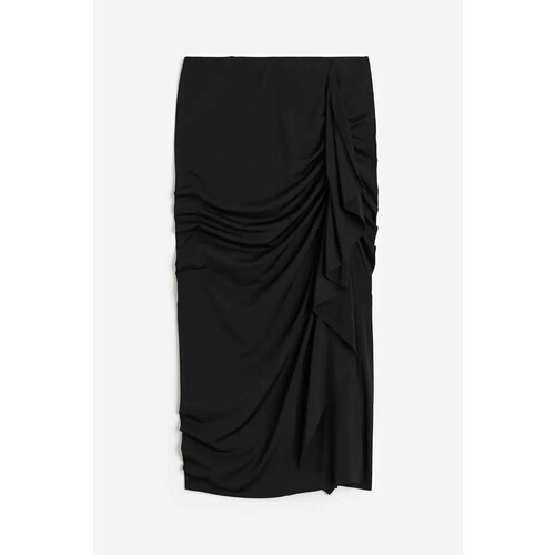Купить Юбка, размер S, черный
Длинная юбка из блестящего трикотажа с присборенным швом...