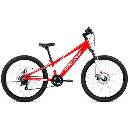 Купить Горный (MTB) велосипед FORWARD Rise 24 2.0 Disc (2021) красный/белый 11" (требуе...