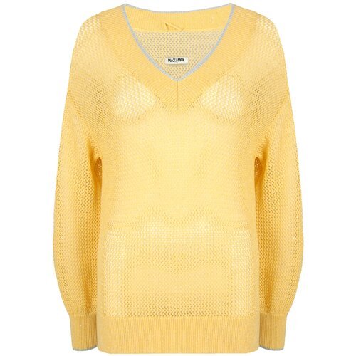 Купить Пуловер Max & Moi, размер S, желтый
Пуловер цвета ванили сшили в изящном струяще...