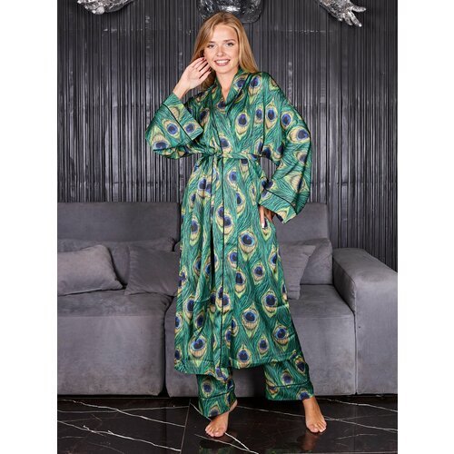 Купить Пижама Малиновые сны, размер 48-50, желтый, золотой
Женский халат-кимоно с прямы...