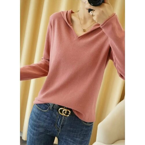 Купить Свитер, размер XL, розовый
Женский хлопковый свитер с капюшоном - стильный и ком...