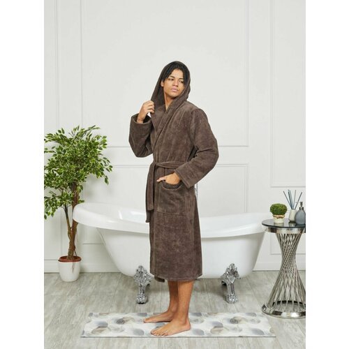 Купить Халат , размер XL, коричневый
Мужской элегантный и стильный махровый халат с зап...