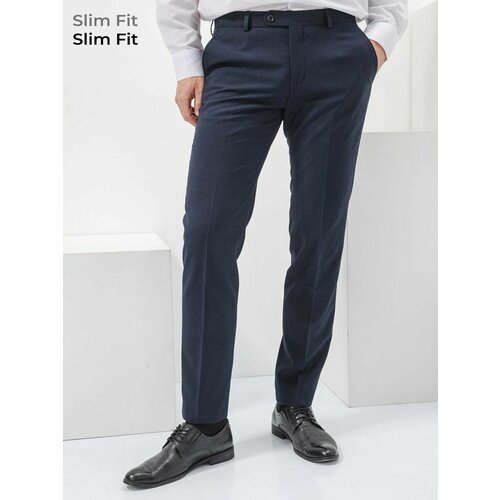 Купить Брюки DANIEL DIAZ, размер 56/176, синий
Облегающие костюмные брюки SLIM-FIT имею...