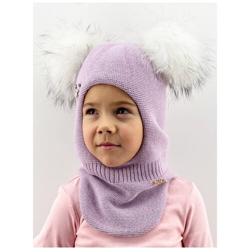 Купить Шапка mialt, размер 50-52, фиолетовый
Шапка-шлем для девочки Селестия, цвет блед...