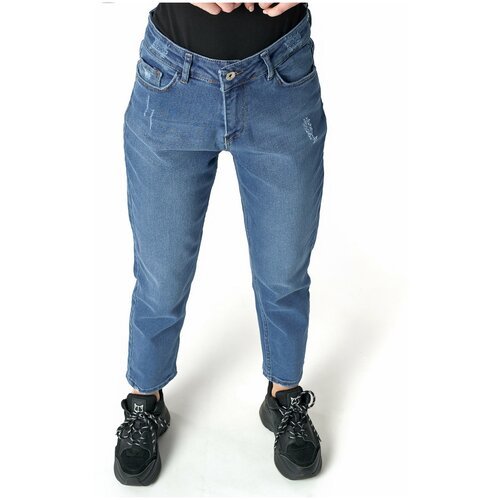 Купить Джинсы , размер 44, синий
Женские прямые джинсы - бойфренды. Пятикарманная модел...