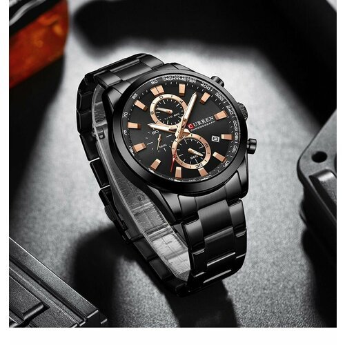 Купить Наручные часы CURREN, черный
<ul><li>Мужские наручные часы-хронограф кожаном рем...