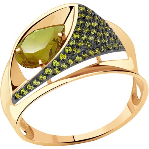 Купить Кольцо Diamant online, золото, 585 проба, фианит, султанит, размер 18
<p>В нашем...