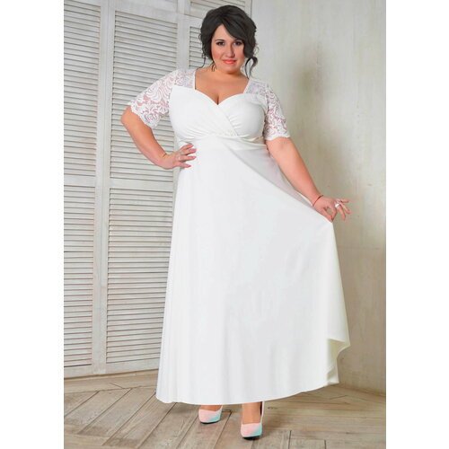 Купить Платье DIVA-PLUS, размер 66, белый
Роскошное свадебное платье с кружевной кокетк...