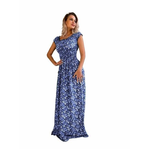Купить Сарафан размер 60, синий
Платье женское на талии широкая резинка длина до щиколо...