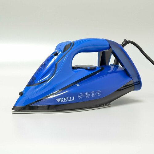Купить Утюг с керамическим покрытием Kelli 2600 Вт Вертикальное отпаривание Синий
Утюг...