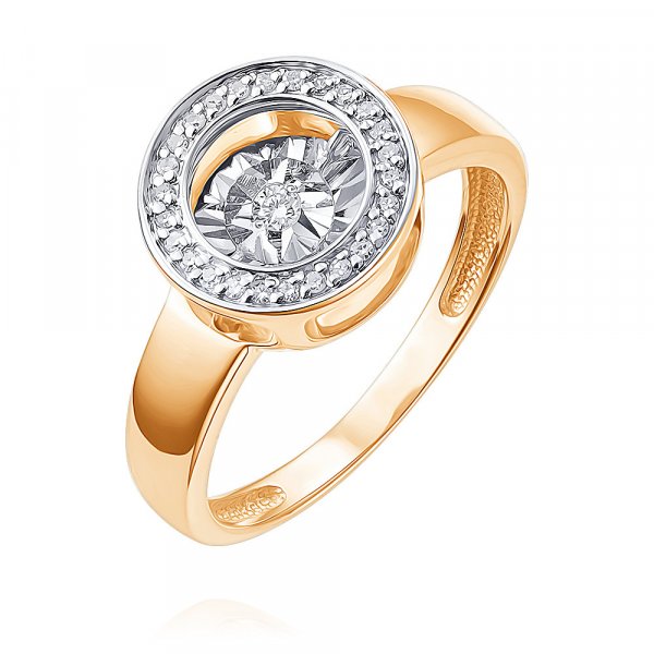 Купить Кольцо
Кольцо с «Танцующим» бриллиантом из красного золота 585 пробы Кольцо укра...