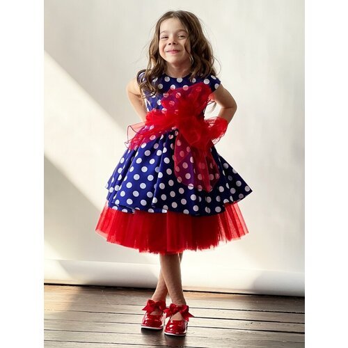 Купить Платье Бушон, размер 116-122, красный, синий
Платье для девочки праздничное бушо...