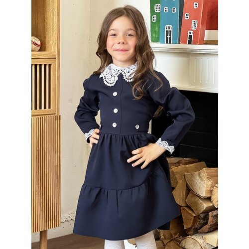 Купить Школьное платье Бушон, размер 140-146, синий
Платье для девочки школьное бушон S...