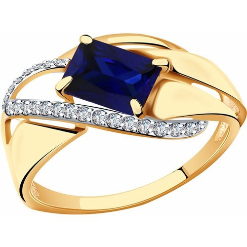 Купить Кольцо Diamant online, золото, 585 проба, корунд, фианит, размер 18.5
<p>В нашем...
