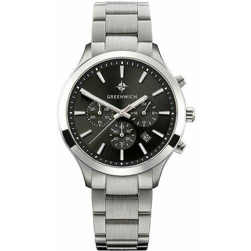 Купить Наручные часы GREENWICH, серебряный, черный
Классический хронограф серии Skipper...