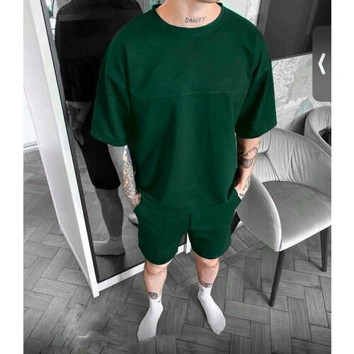 Купить Костюм Jools Fashion, размер 48, зеленый
Летний мужской спортивный костюм с шорт...