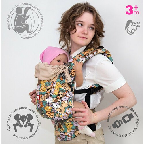 Купить Эрго-рюкзак M-Baby Carrier от 3-х месяцев Коты
Если Вы ищете удобную, надёжную и...