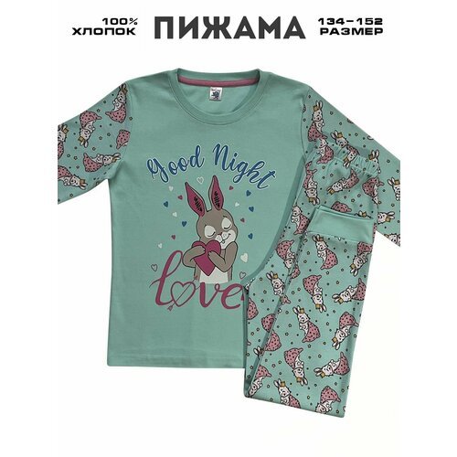 Купить Пижама ELEPHANT KIDS, размер 140-146, бирюзовый
Детская пижама изготовлена из мя...