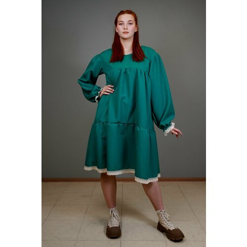 Купить Платье ТАХА, размер 46, зеленый
Модный тренд платье свободного А-силуэта из габа...