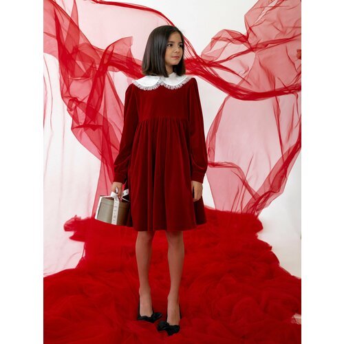 Купить Платье Ole!Twice, размер 152, красный
Бархатное платье с воротником – идеальный...