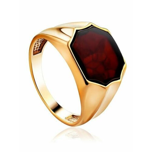 Купить Кольцо, янтарь, безразмерное, бордовый, золотой
Перстень в стильном дизайне «Бел...
