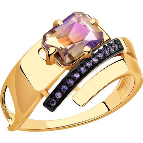 Купить Кольцо Diamant online, золото, 585 проба, аметрин, фианит, размер 19.5
<p>В наше...