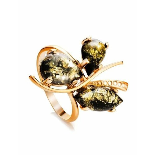 Купить Кольцо, янтарь, безразмерное, зеленый, золотой
Яркое и нарядное кольцо из , укра...
