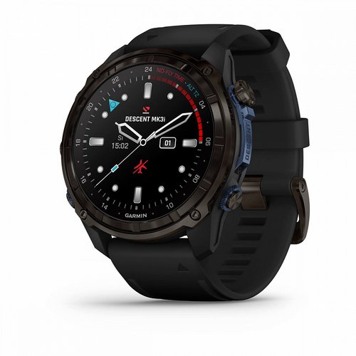 Купить Смарт часы Garmin Descent MK3i 51мм титановые с DLC-покрытием и черным ремешком...