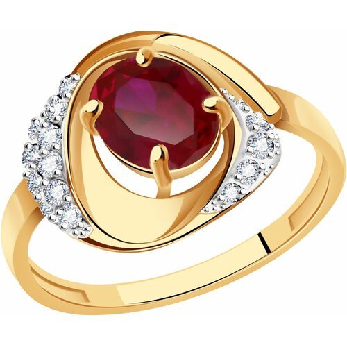 Купить Кольцо Diamant online, золото, 585 проба, фианит, корунд, размер 19
<p>В нашем и...