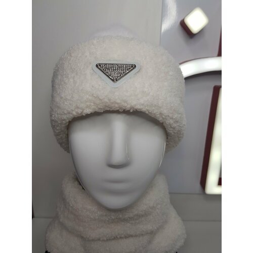 Купить Шапка шапка с ушками, размер 56-60, белый
Этот теплый и стильный комплект белого...