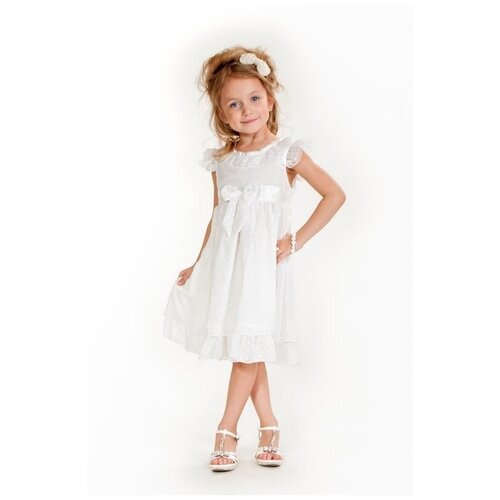 Купить Платье Cascatto, размер 7-8/122-128, белый
Воздушное платье-миди исполнено в сти...