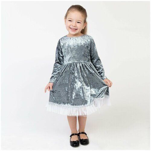 Купить Платье Kaftan, размер 28, голубой
Платье бархатное для девочки KAFTAN: бархат, с...