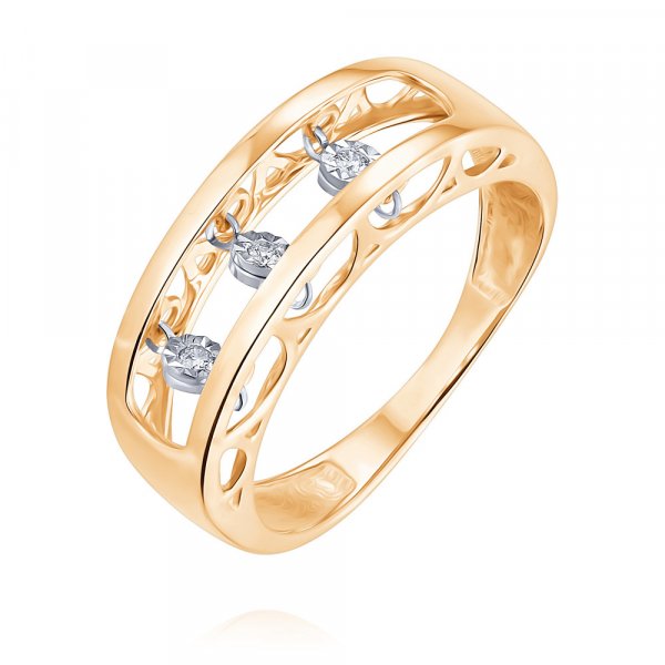 Купить Кольцо
Золотое кольцо с бриллиантами Эффектное объемное кольцо из красного золот...