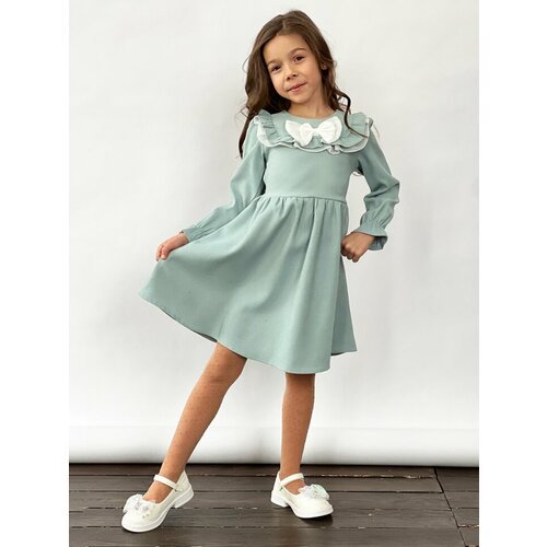 Купить Платье Бушон, размер 110-116, серый, синий
Платье для девочки нарядное бушон ST5...