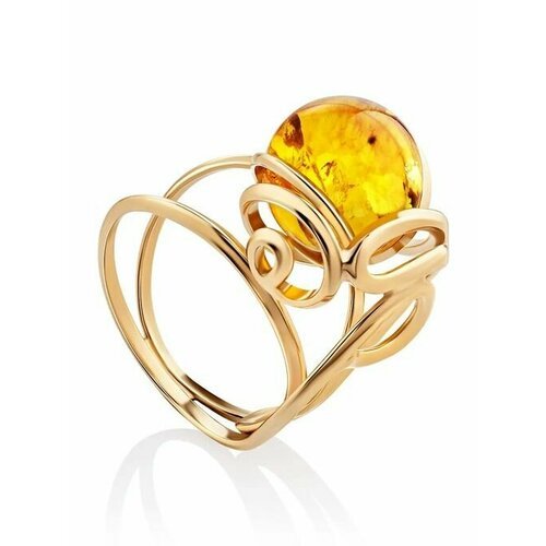 Купить Кольцо, янтарь, безразмерное, золотой
Изящное кольцо с натуральным цельным янтар...