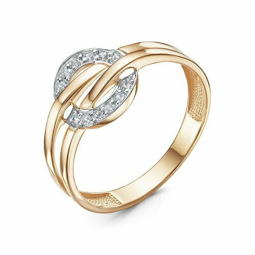 Купить Кольцо Diamant online, красное золото, 585 проба, фианит, размер 19.5, бесцветны...