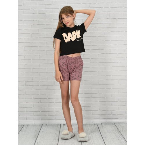Купить Пижама LIDЭКО, размер 80/158, черный, розовый
Пижама для девочки подростка с шор...